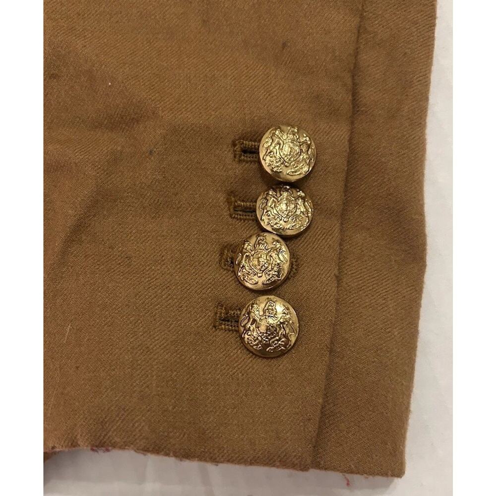 J.Crew Wool Schoolboy Blazer Women’s Sz‎ 00 Camel Brown Gold Buttons Short Lined - Picture 2 of 12